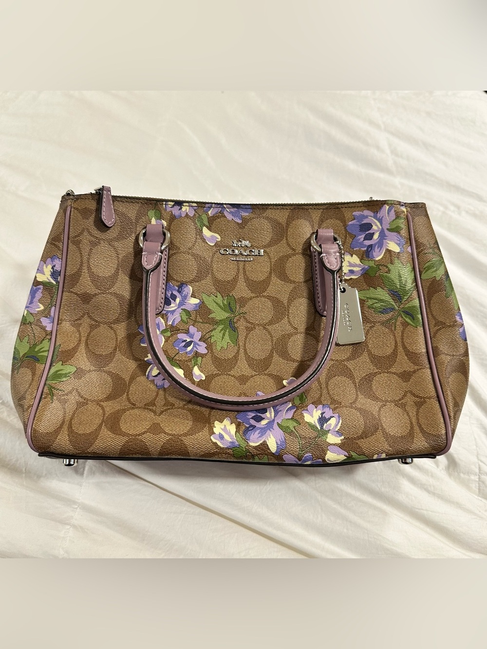 Coach Darcie Floral Signature Canvas Carryall Satchel